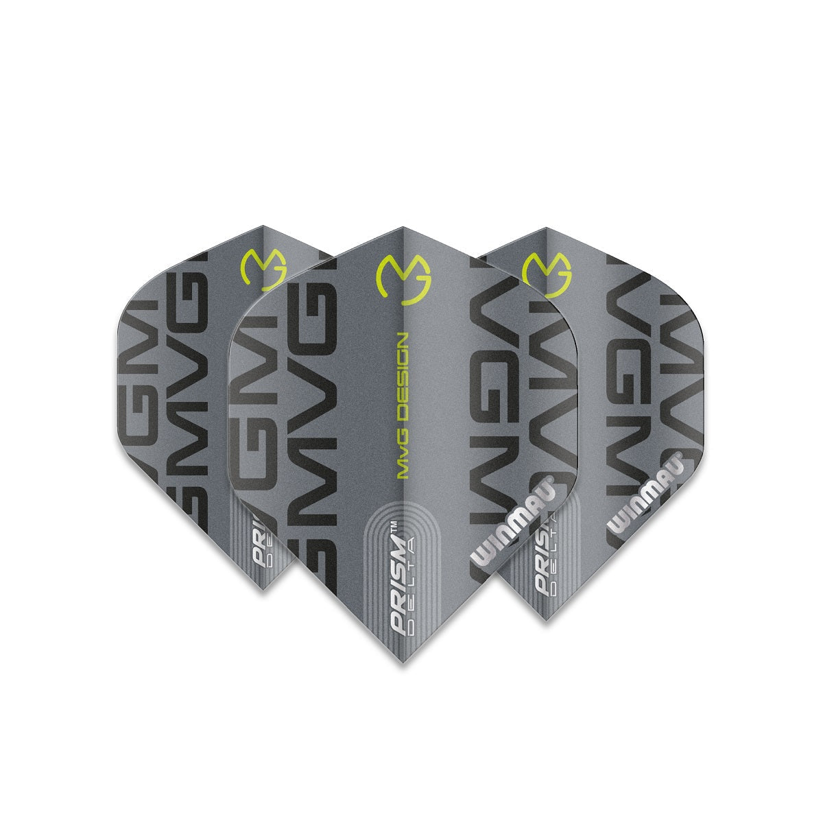 Winmau Prism Alpha Michael van Gerwen MvG Extra Thick Grey Dart Flights - view 3