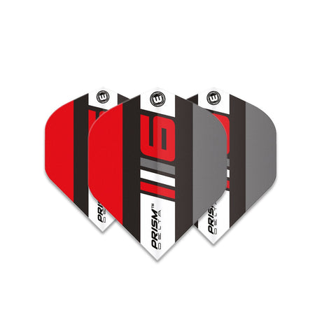 Winmau Prism Delta Blade 6 Black, Grey & Red Standard Dart Flights - view 3