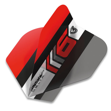 Winmau Prism Delta Blade 6 Black, Grey & Red Standard Dart Flights - view 2