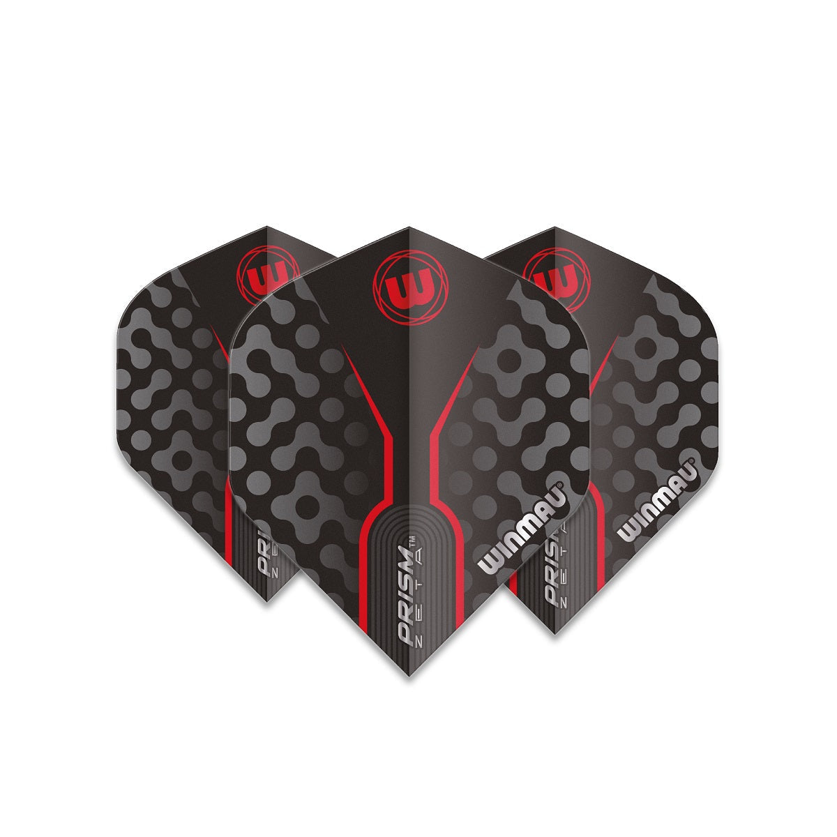 Winmau Prism Zeta Standard Black Red Dart Flights - view 3