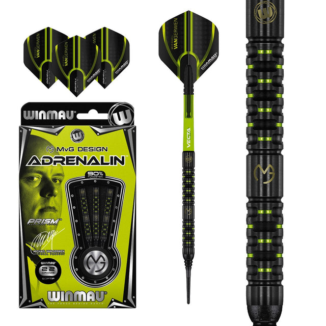 Michael Van Gerwen MVG Adrenalin 90% Tungsten Soft Tip Darts by Winmau