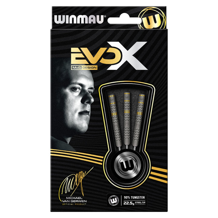 Michael van Gerwen MvG Evo X 90% Tungsten Steel Tip Darts by Winmau - The Darts Shop