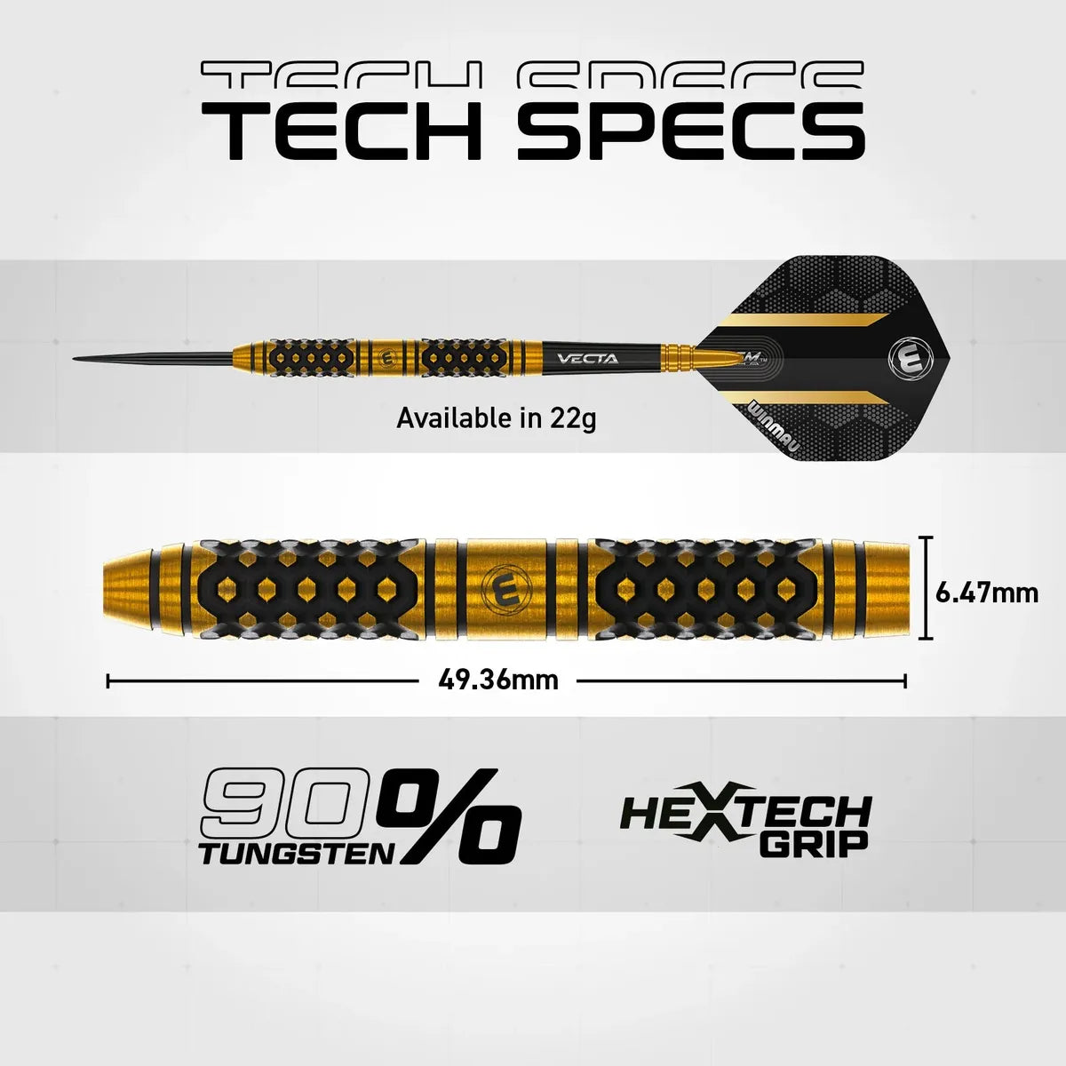 Winmau Bradley van der Velden 90% Tungsten Steel Tip Darts
