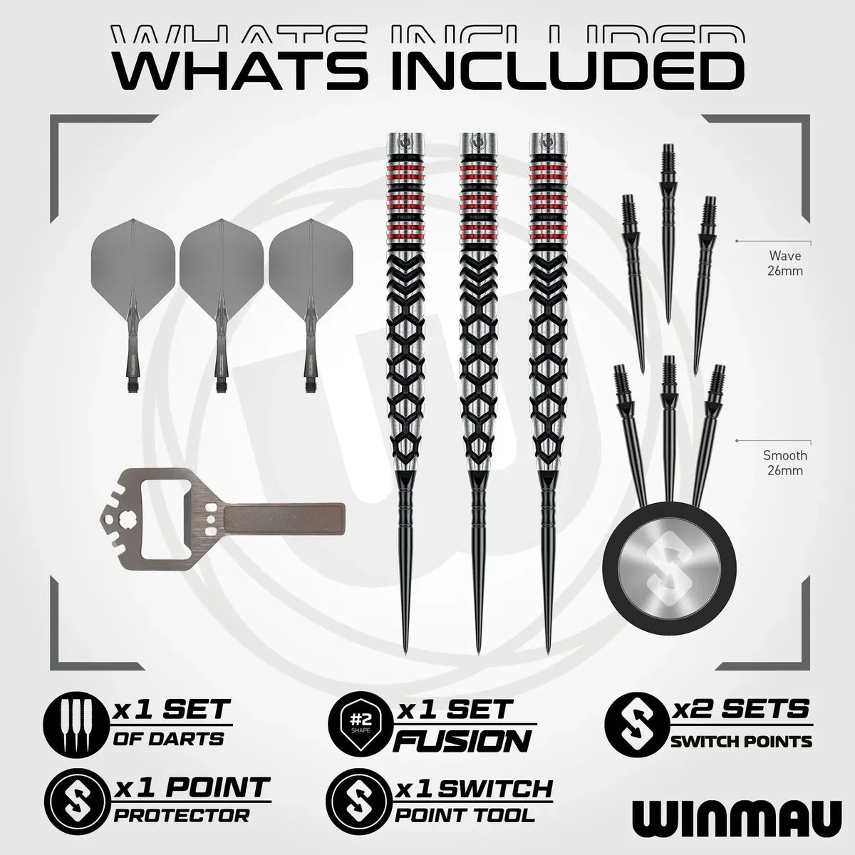 Winmau Fornax Tapered SP 90% Tungsten Steel Tip Darts