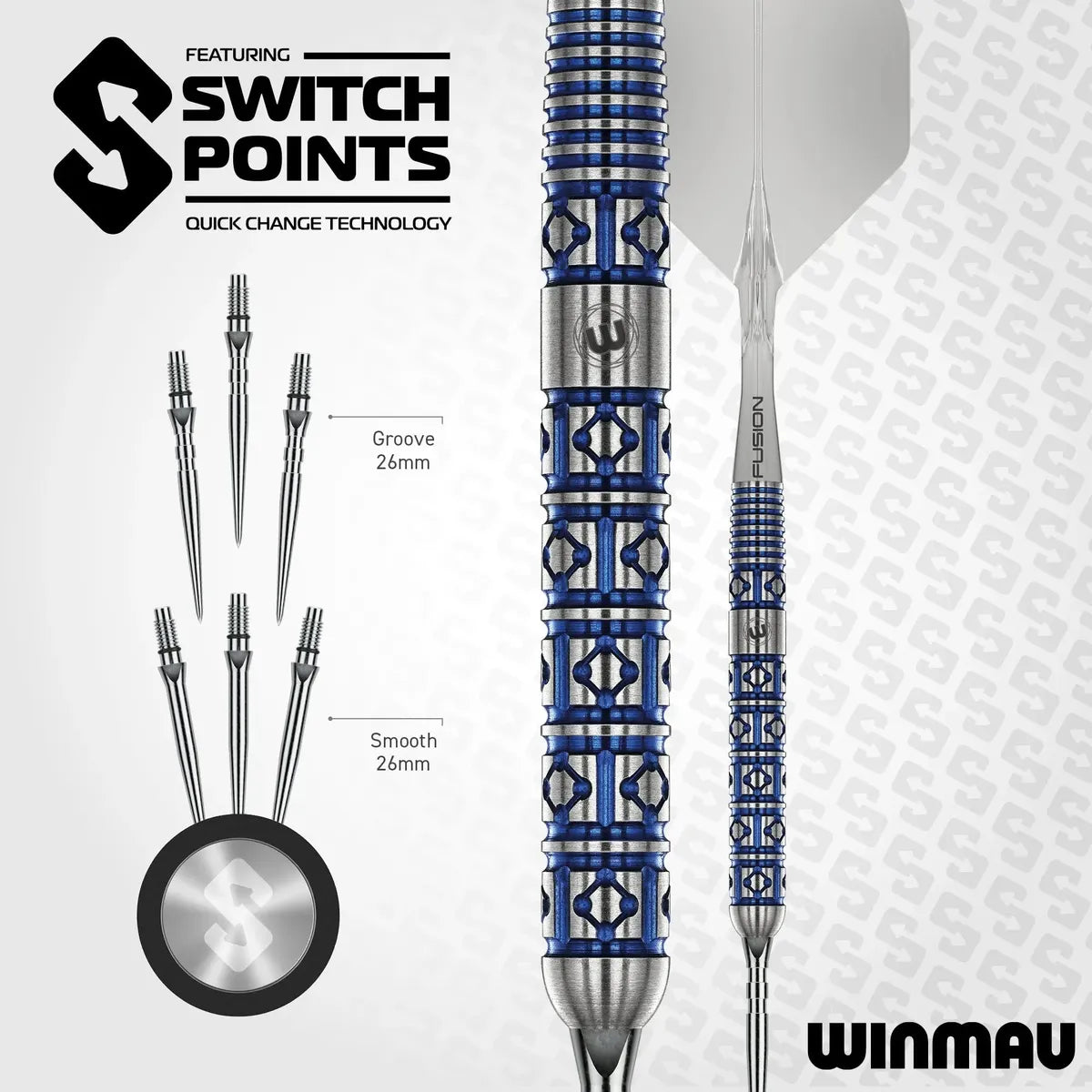 Winmau Lunaris Parallel SP 90% Tungsten Steel Tip Darts