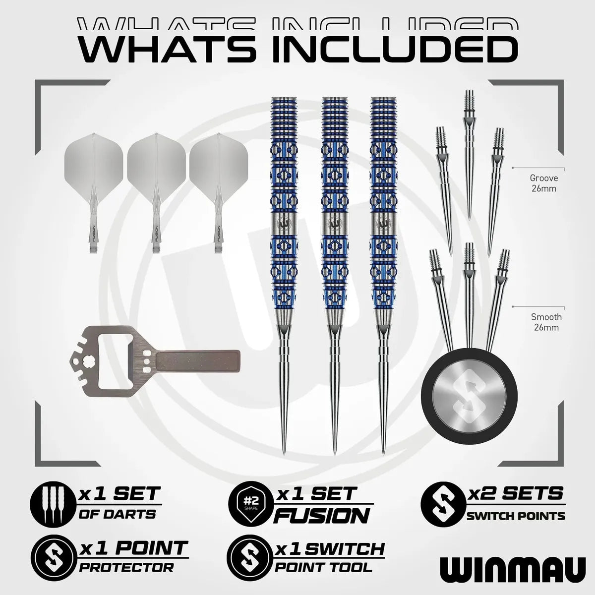 Winmau Lunaris Tapered SP 90% Tungsten Steel Tip Darts