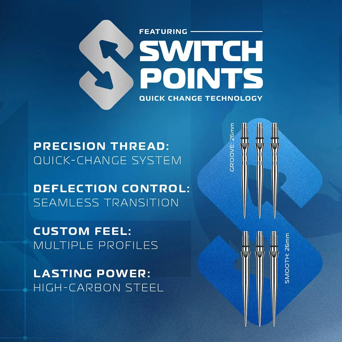 Winmau Lunaris Tapered SP 90% Tungsten Steel Tip Darts