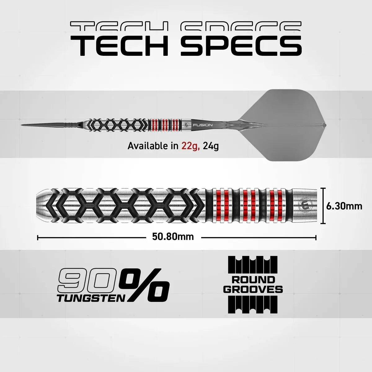 Winmau Fornax Parallel SP 90% Tungsten Steel Tip Darts