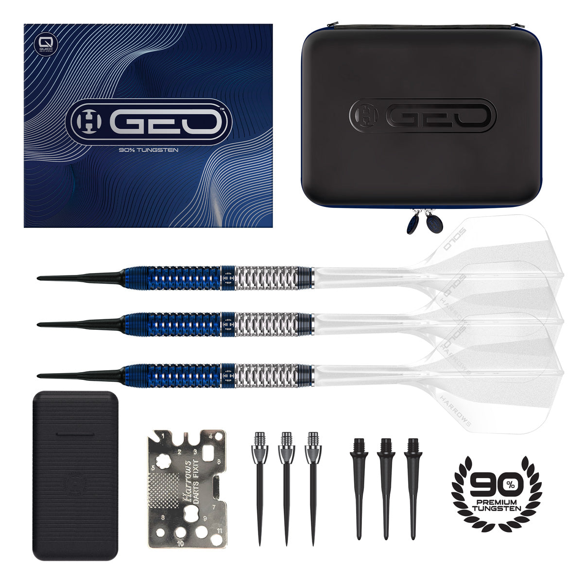 Harrows Geo Parallel 90% Tungsten Soft Tip Darts