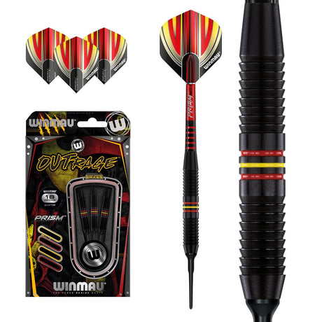 Outrage 2235 Black Brass Soft Tip Darts by Winmau