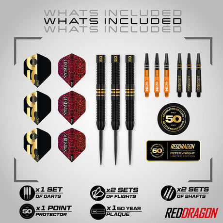 Red Dragon Peter Wright 50 Years Limited Edition 90% Tungsten Steel Tip Darts - view 4