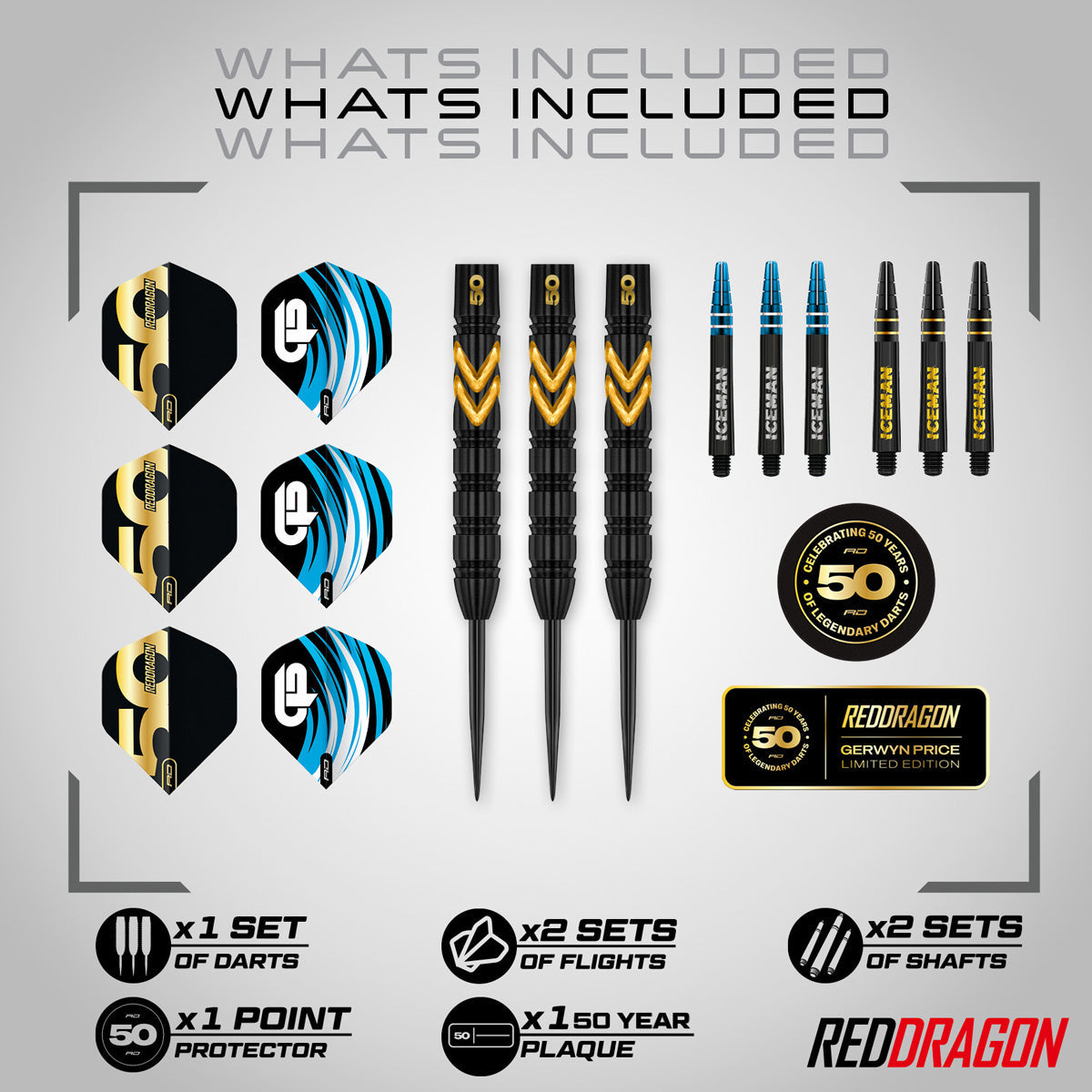 Red Dragon Gerwyn Price 50 Years Limited Edition 90% Tungsten Steel Tip Darts - view 4