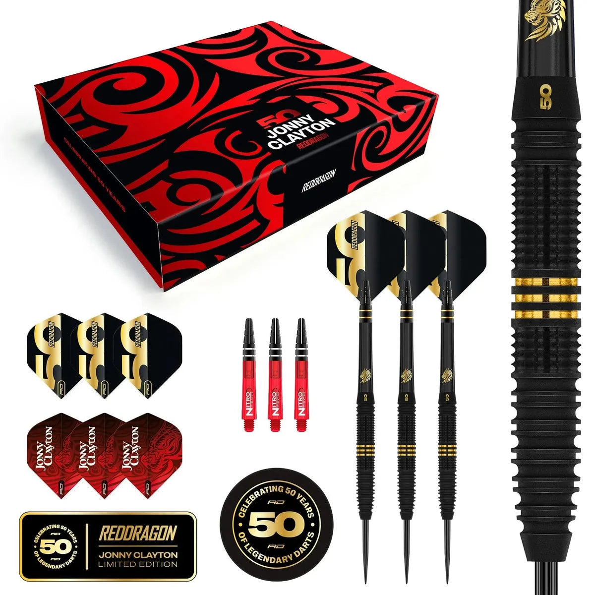 Red Dragon Jonny Clayton 50 Year Limited Edition Player Box