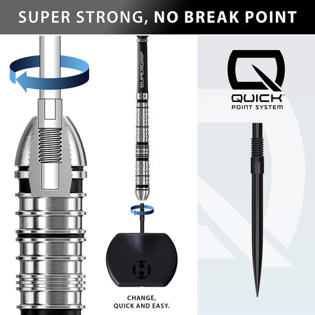Harrows Supergrip Tapered 90% Tungsten QP Steel Tip Darts - view 2