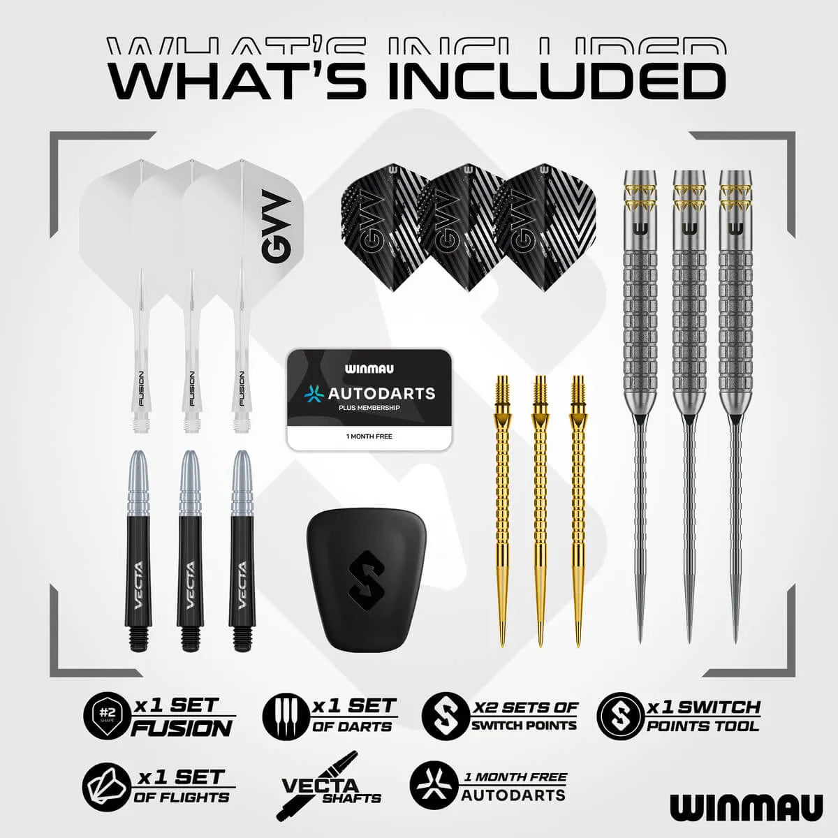Winmau Gian van Veen W-Max SP 90% Tungsten Steel Tip Darts
