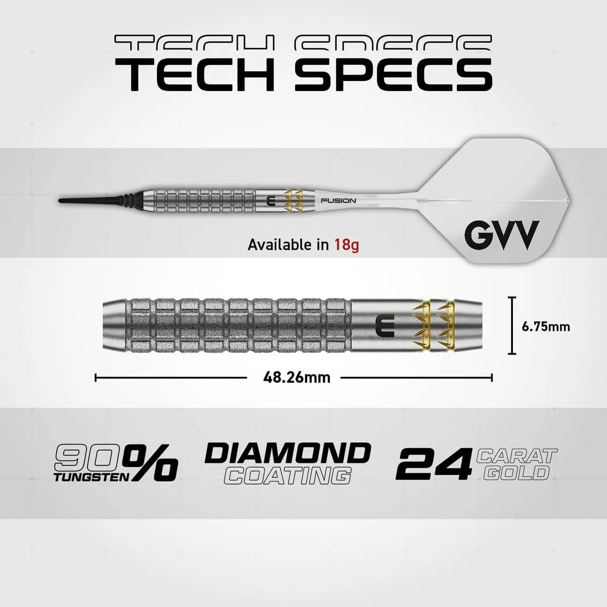 Winmau Gian van Veen W-Max 90% Tungsten Soft Tip Darts