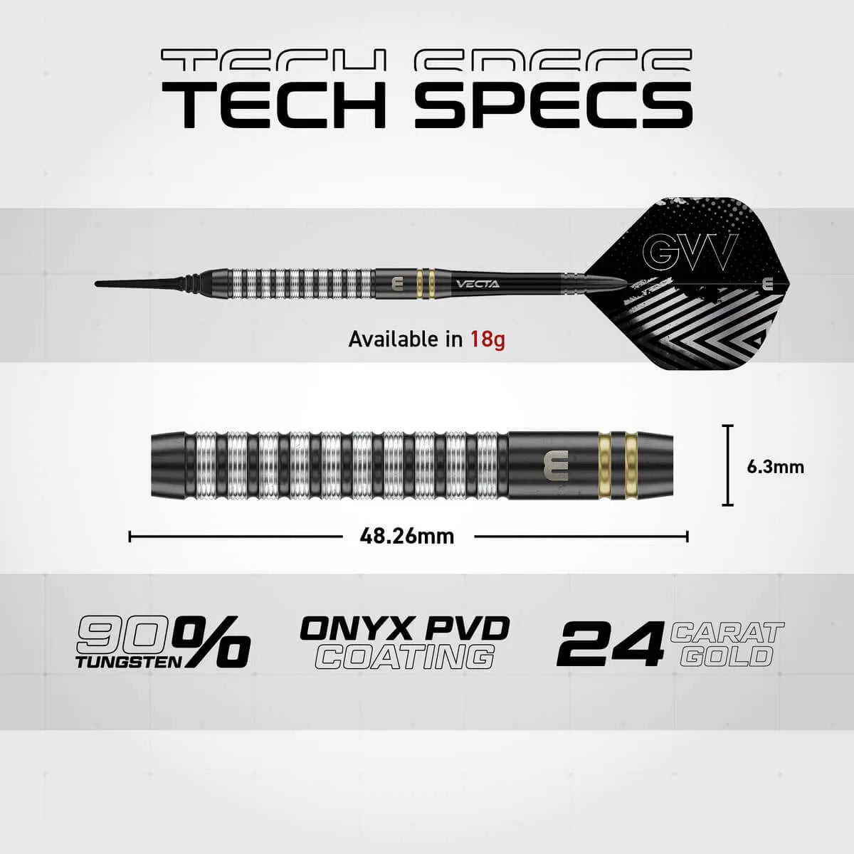 Winmau Gian van Veen TS 90% Tungsten Soft Tip Darts