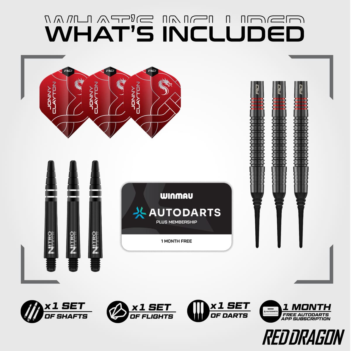 Red Dragon Jonny Clayton RD-ADV 90% Tungsten Soft Tip Darts