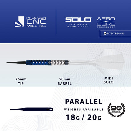 Harrows Geo Parallel 90% Tungsten Soft Tip Darts - view 3