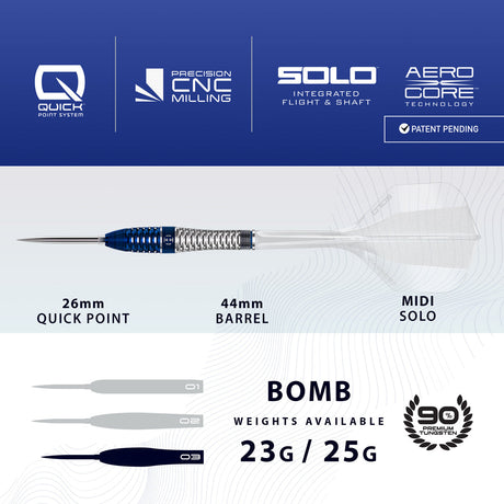 Harrows Geo Bomb 90% Tungsten QP Steel Tip Darts - view 3