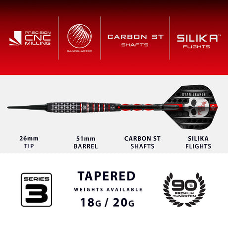 Harrows Ryan Searle Series 3 90% Tungsten Soft Tip Darts - view 3
