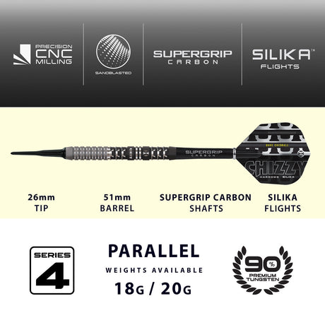 Harrows Dave Chisnall Chizzy Series 4 90% Tungsten Soft Tip Darts - view 3