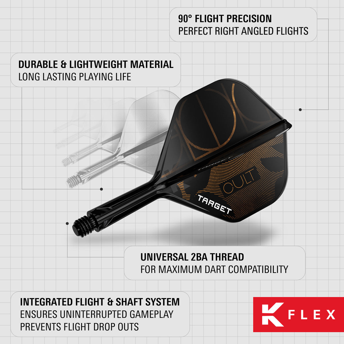 Target K-Flex Cult No2 One Piece Dart Flights - view 6