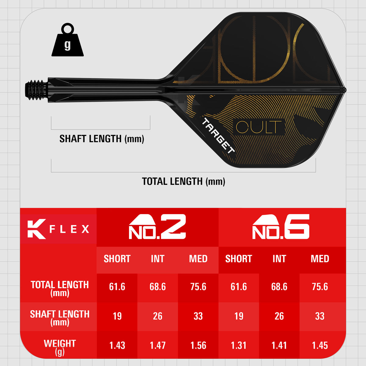 Target K-Flex Cult No2 One Piece Dart Flights - view 11