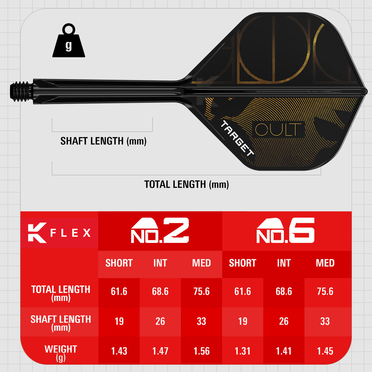 Target K-Flex Cult No2 One Piece Dart Flights - view 17