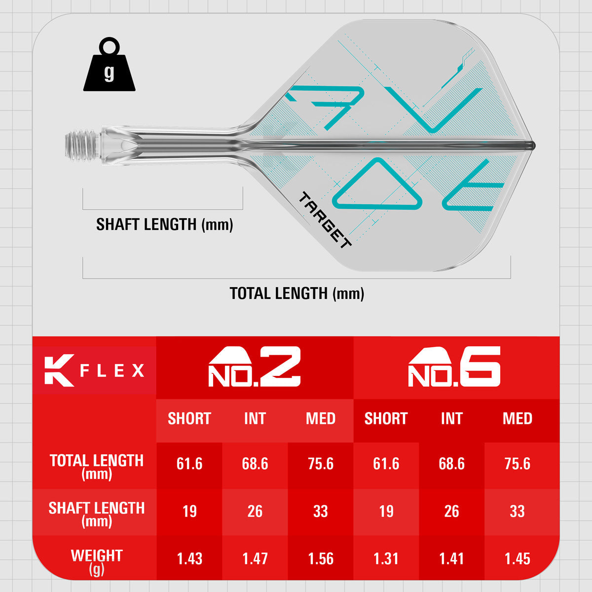 Target K-Flex Rove No2 One Piece Dart Flights - view 5