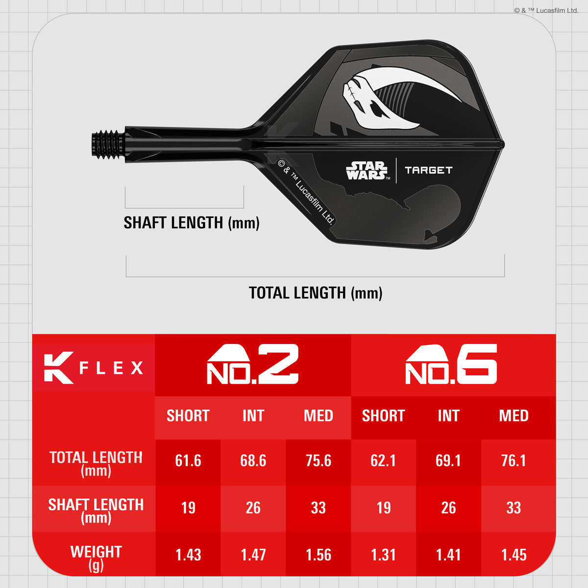 STAR WARS™ | TARGET Mandalorian K-Flex No6 Integrated Flights and Shafts Multipack - view 4