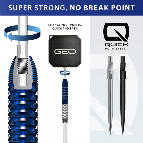 Harrows Geo Parallel 90% Tungsten QP Steel Tip Darts - view 4