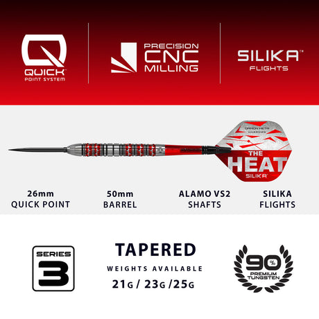 Harrows Damon Heta Series 3 90% Tungsten QP Steel Tip Darts - view 4