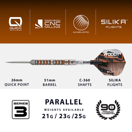 Harrows Luke Woodhouse Series 3 90% Tungsten QP Steel Tip Darts - view 4