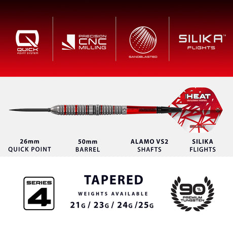 Harrows Damon Heta Series 4 90% Tungsten QP Steel Tip Darts - view 4