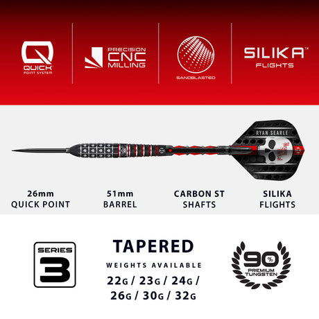 Harrows Ryan Searle Series 3 90% Tungsten QP Steel Tip Darts - view 4