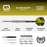 Harrows NX90 Tapered 90% Tungsten QP Steel Tip Darts - view 4