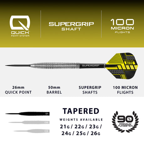 Harrows NX90 Tapered 90% Tungsten QP Steel Tip Darts - view 4