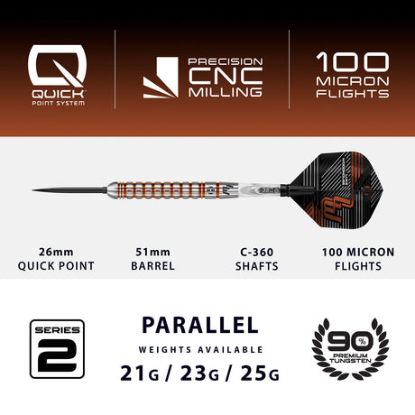Harrows Luke Woodhouse Series 2 90% Tungsten QP Steel Tip Darts - view 4