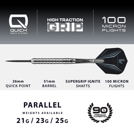 Harrows Luke Woodhouse Series 1 90% Tungsten QP Steel Tip Darts - view 4