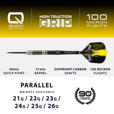 Harrows Dave Chisnall Chizzy Series 1 90% Tungsten QP Steel Tip Darts - view 4