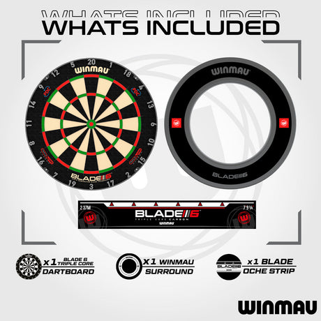 Winmau Blade 6 Triple Core Dartboard & Surround Bundle - view 2