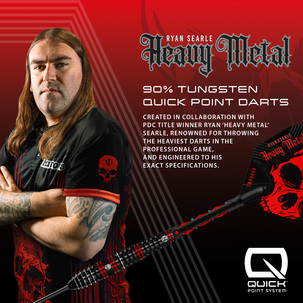 Harrows Ryan Searle Series 1 90% Tungsten QP Steel Tip Darts - view 5