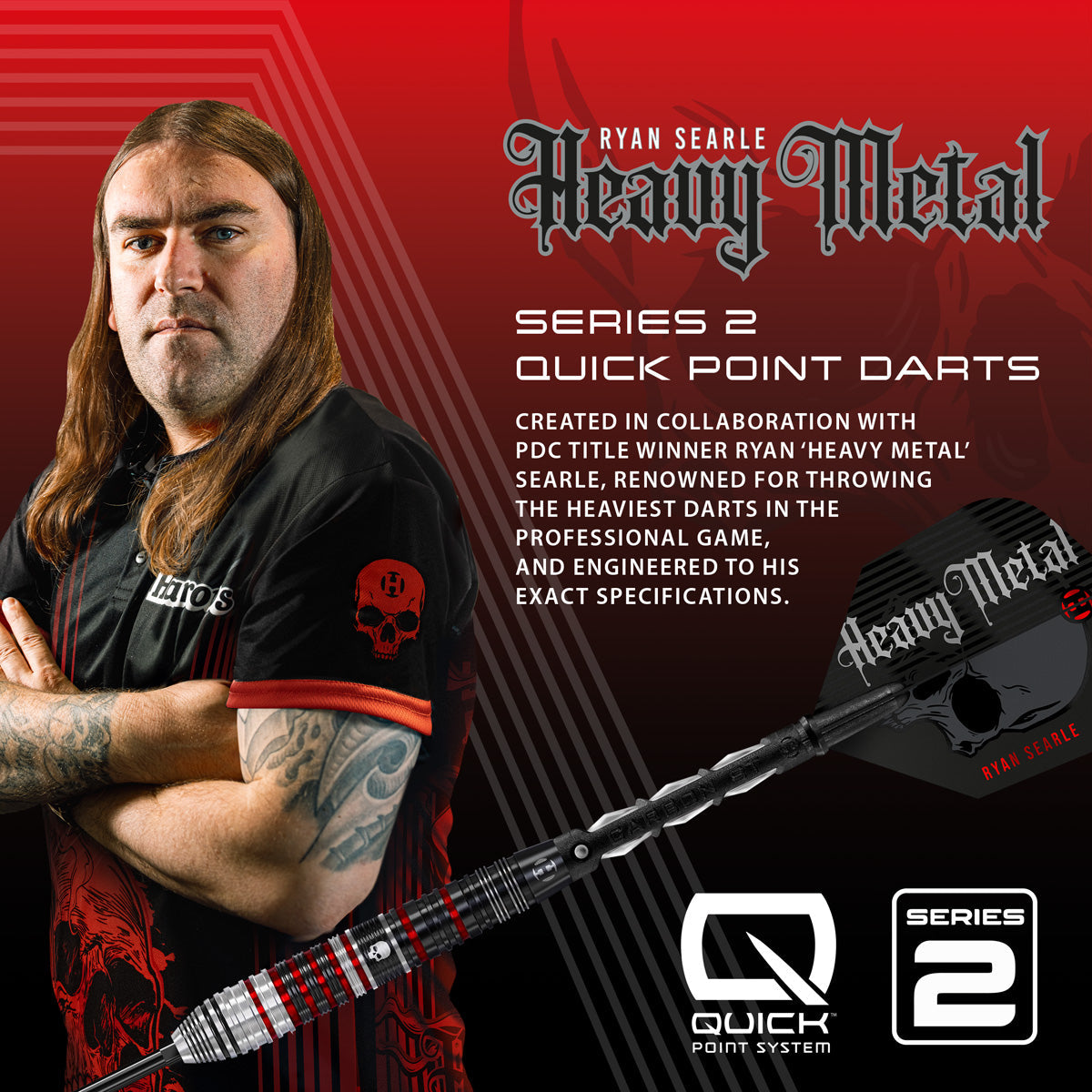 Harrows Ryan Searle Series 2 90% Tungsten QP Steel Tip Darts - view 5