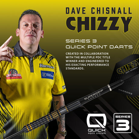 Harrows Dave Chisnall Chizzy Series 3 90% Tungsten QP Steel Tip Darts - view 5