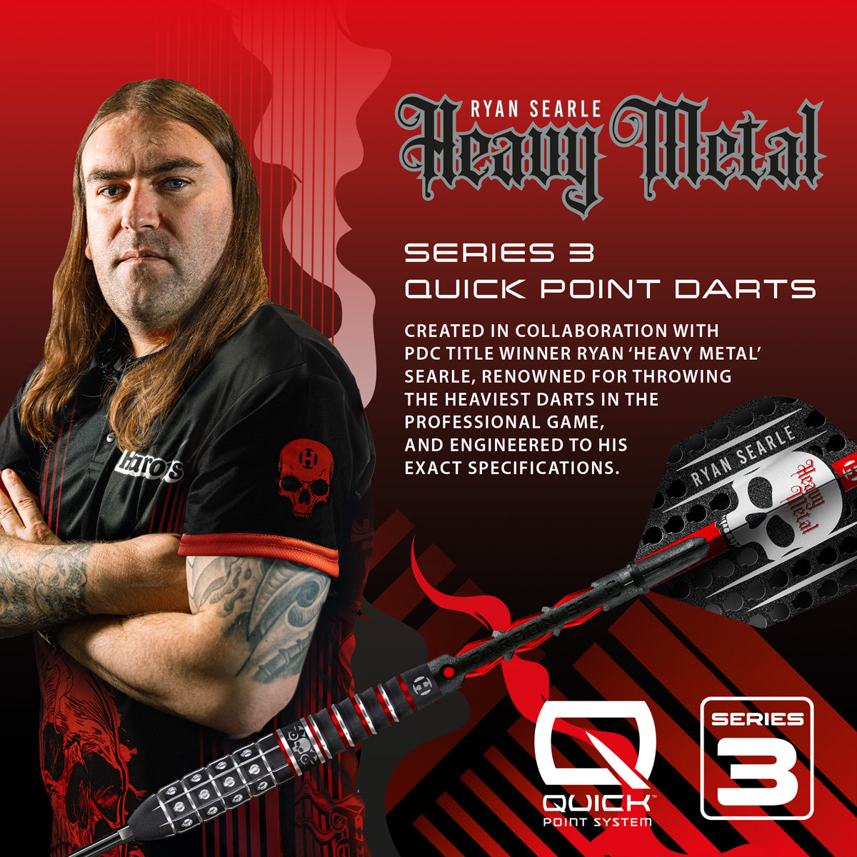 Harrows Ryan Searle Series 3 90% Tungsten QP Steel Tip Darts - view 5