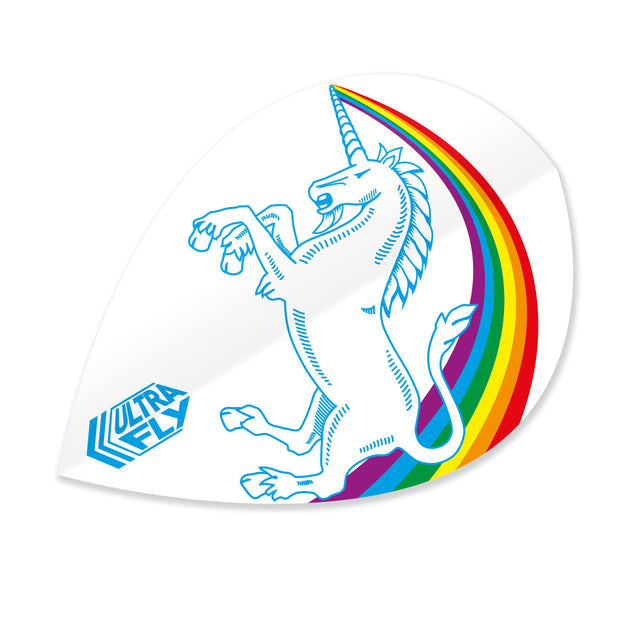 Unicorn Ultrafly White Rainbow Pear Dart Flights