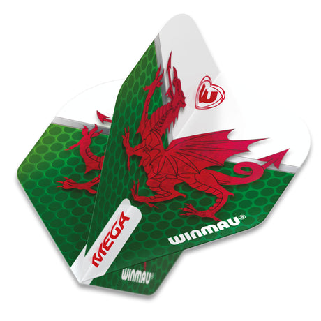 Winmau Mega Standard Wales Dragon Dart Flights (6900.131) [Standard Shape] - view 3