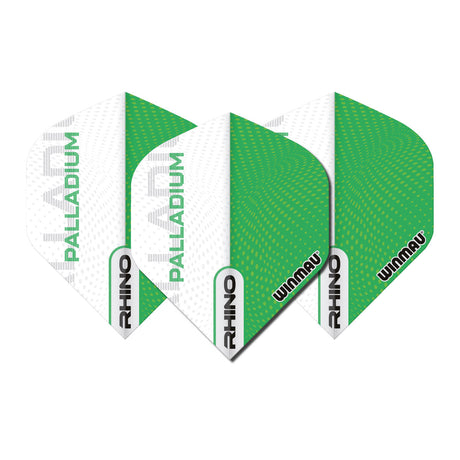 Rhino Extra Thick Palladium Green and White Standard Dart Flights by Winmau - view 2