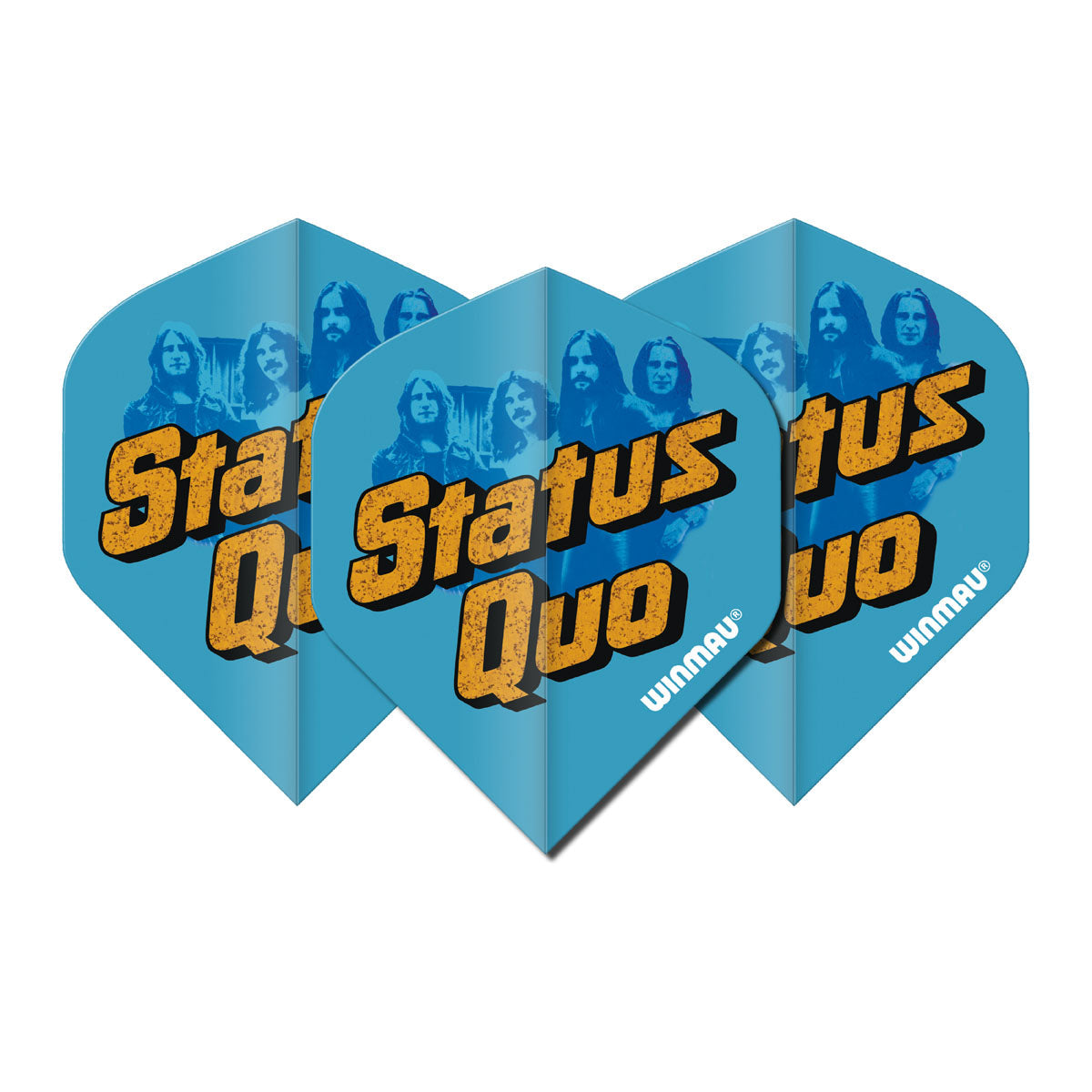 Status Quo - Blue 100 micron Standard Dart Flights by Winmau - view 2
